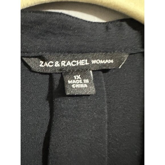 Zac & Rachel Women's Black Pleated Blouse Plus Size 1X NWT - Picture 4 of 7